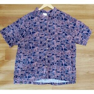 Pokémon Tropical Slowpoke, Shellder & Ditto Spirals Dark Blue Tropical Shirt 3XL